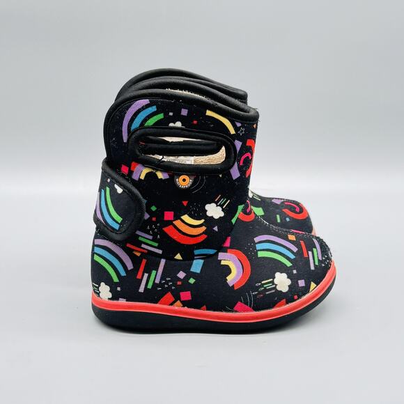 Bogs Boots Kids Infant 5 Multicolor Faux Fur Waterproof Baby II Winter Rainbow - Picture 1 of 12